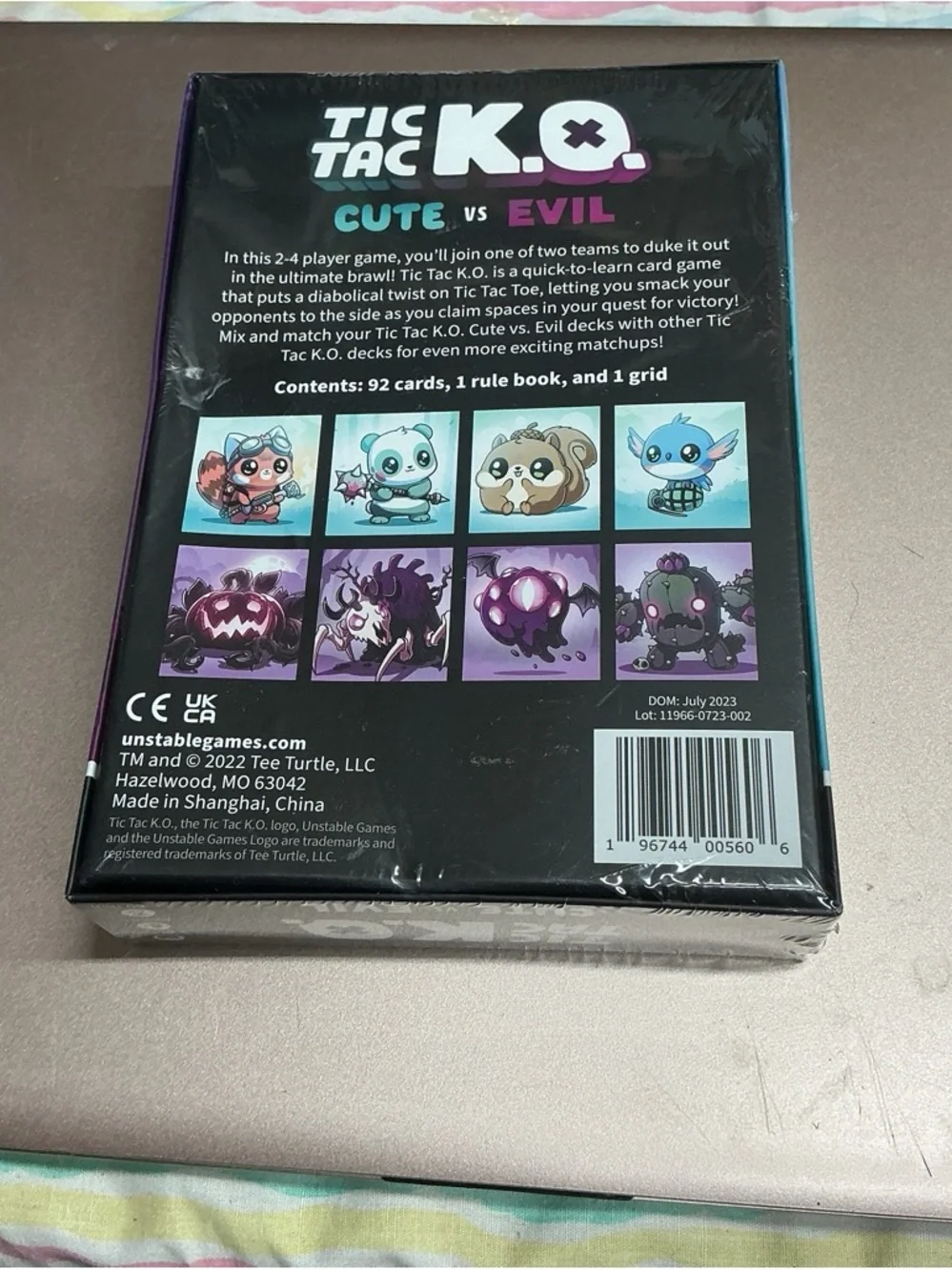 Cute vs Evil Board Game - Blue & Purple